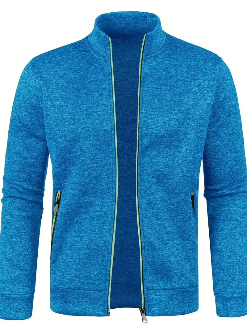 Chaqueta con Cierre de Cremallera y Cuello Alto para Hombre | Ideal para Actividades Deportivas