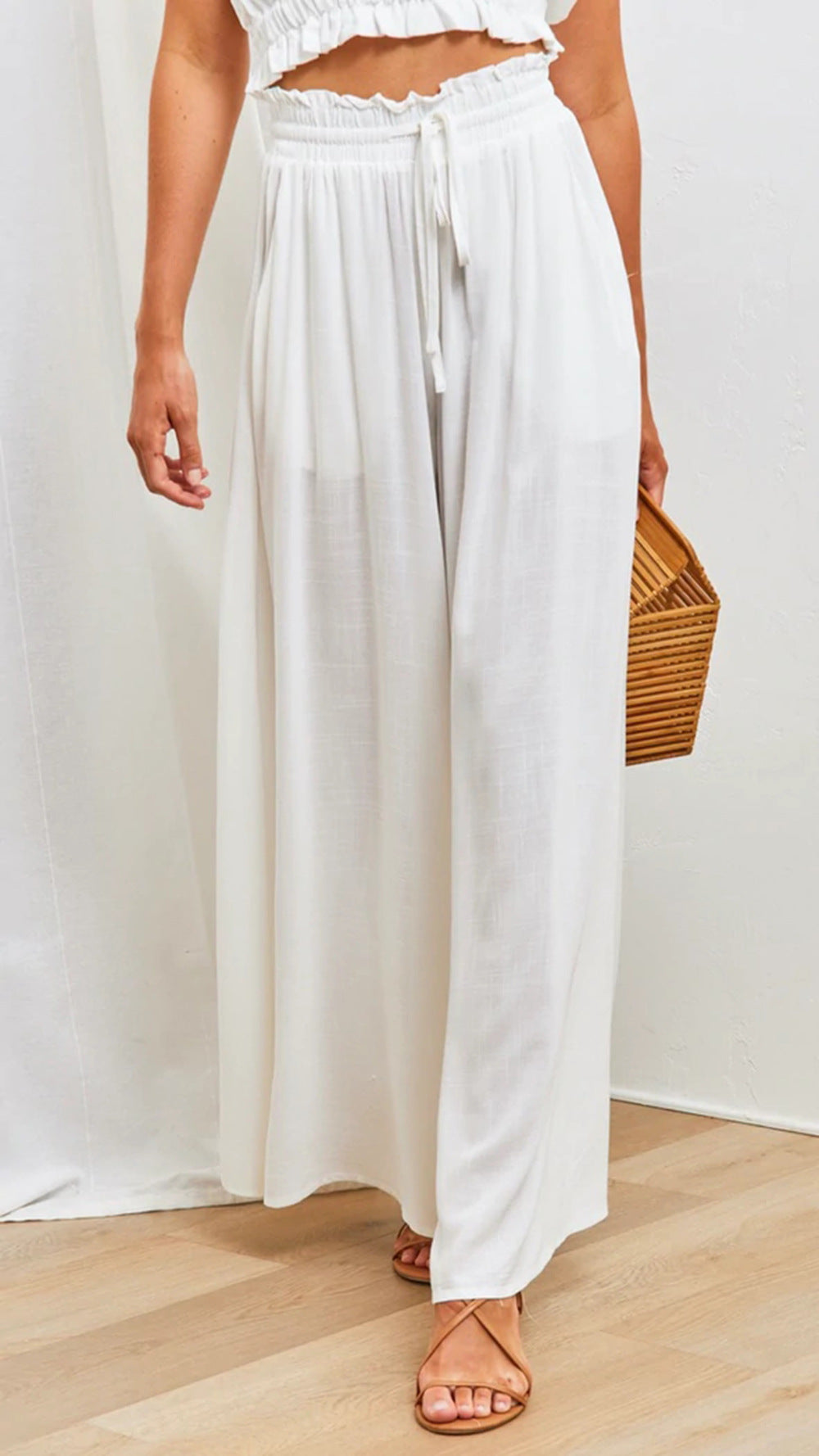 Pantalón Largo con Talle Elastizado y Lazo para Mujer | Ideal para Salidas Informales o Actividades de Verano