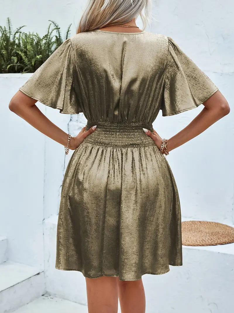 Vestido Midi Con Escote En V Para Mujer | Ideal Para Uso Diario Y Eventos