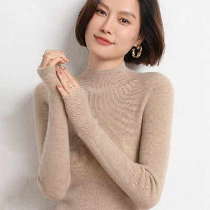 Pullover De Punto Con Cuello Semialto Para Mujer | Ideal Para Uso Diario