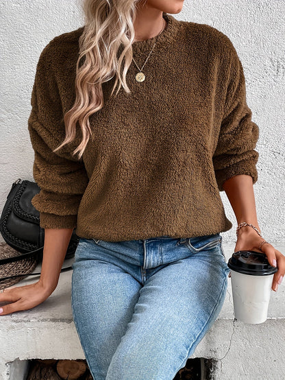 Sudadera Con Cuello Redondo Y Manga Larga Para Mujer | Ideal Para Uso Diario