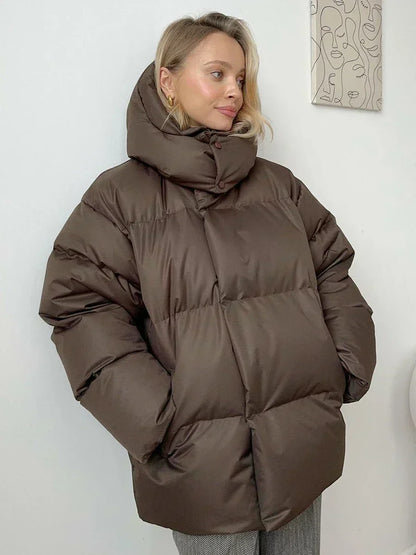 Chaqueta Acolchada de Corte Oversize con Bolsillos para Mujer | Ideal para Otoño e Invierno