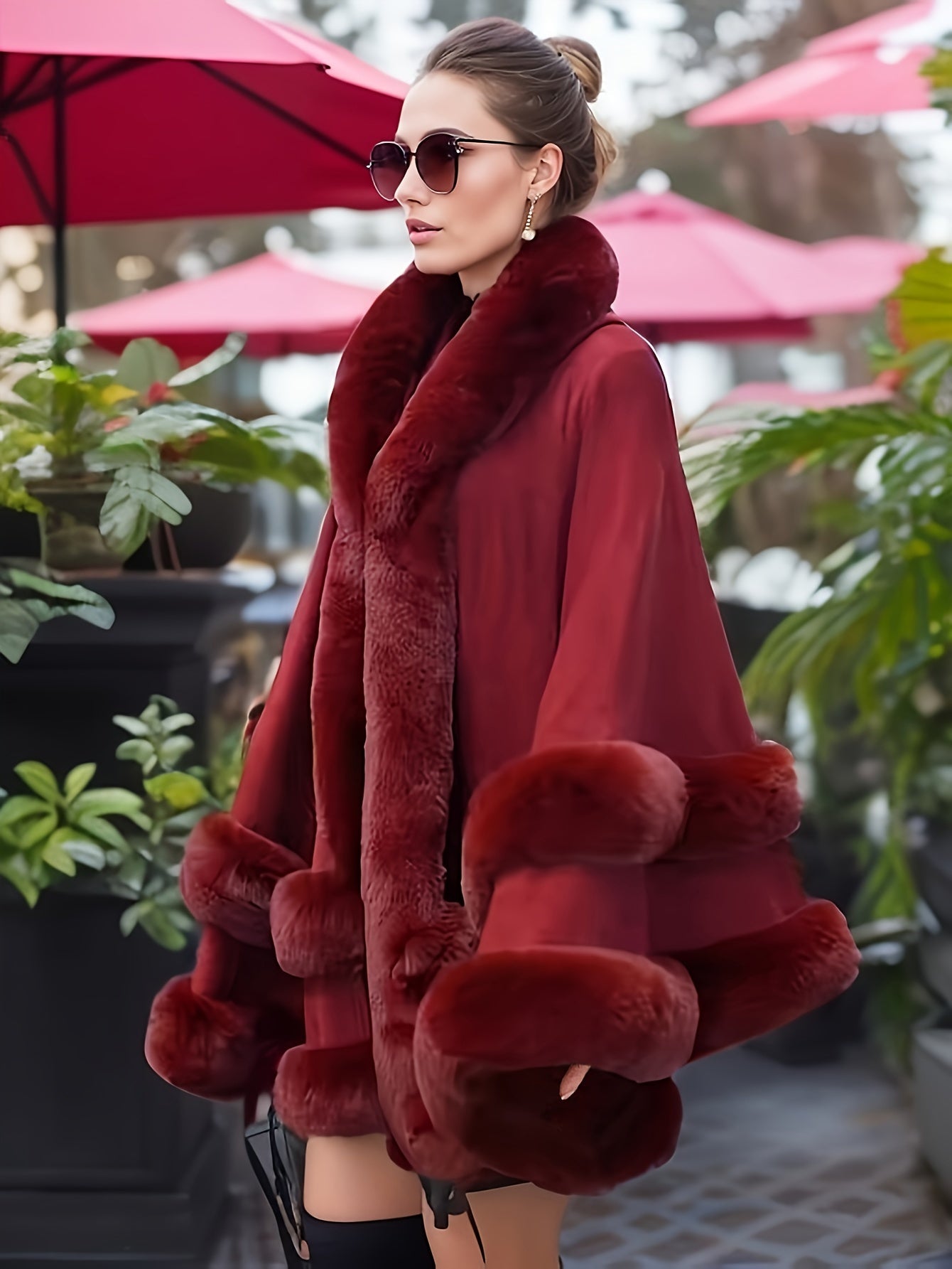 Cape-Manteau Oversize con Capucha para Mujer | Uso Diario en Exterior