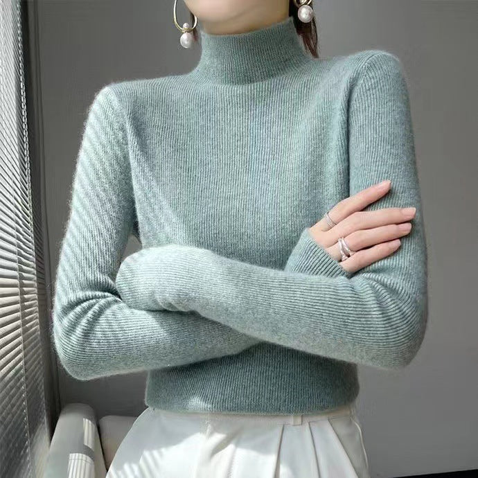 Pullover De Punto Con Cuello Semialto Para Mujer | Ideal Para Uso Diario