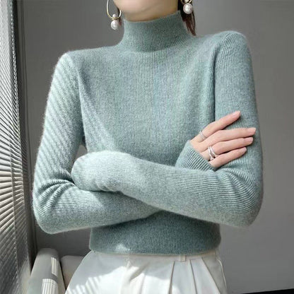 Pullover De Punto Con Cuello Semialto Para Mujer | Ideal Para Uso Diario