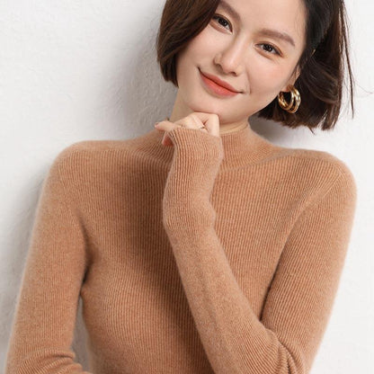 Pullover De Punto Con Cuello Semialto Para Mujer | Ideal Para Uso Diario