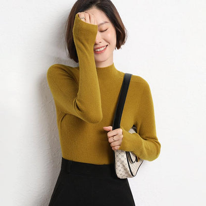Pullover De Punto Con Cuello Semialto Para Mujer | Ideal Para Uso Diario