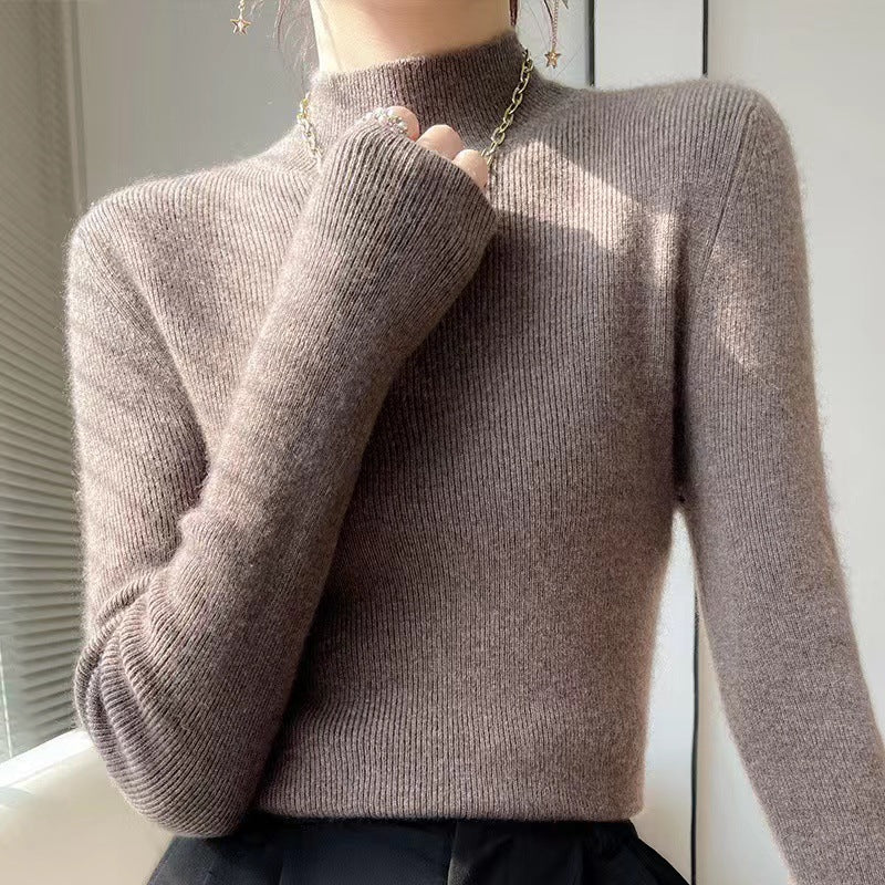 Pullover De Punto Con Cuello Semialto Para Mujer | Ideal Para Uso Diario