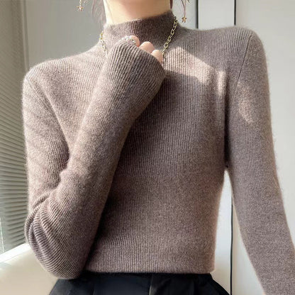 Pullover De Punto Con Cuello Semialto Para Mujer | Ideal Para Uso Diario