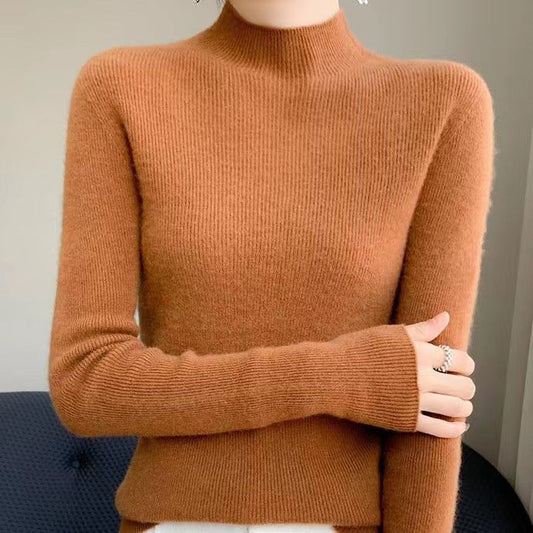 Pullover De Punto Con Cuello Semialto Para Mujer | Ideal Para Uso Diario