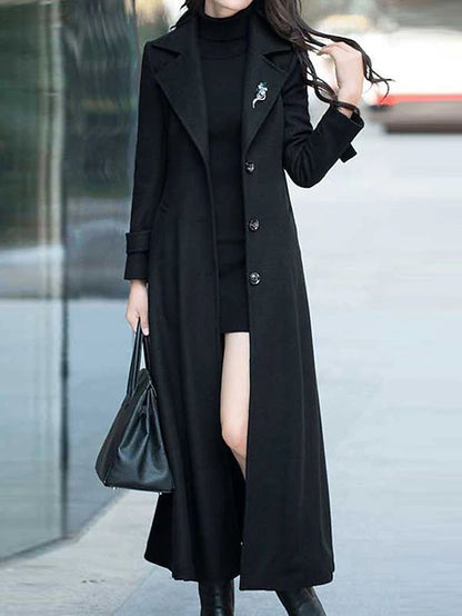 Abrigo Largo con Cinturón Ajustable y Cuello de Solapa para Mujer | Ideal para Invierno