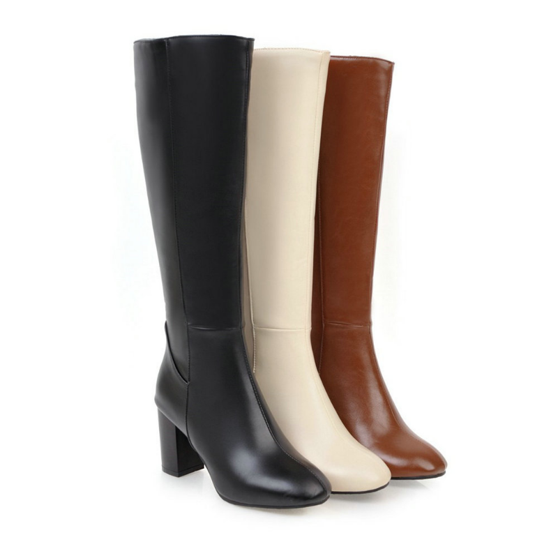 Botas Con Tacón De Bloque Y Cierre Lateral Para Mujer | Ideal Para Uso Diario