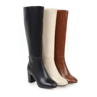Botas Con Tacón De Bloque Y Cierre Lateral Para Mujer | Ideal Para Uso Diario