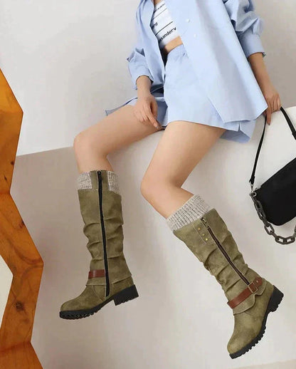 Botas Altas Con Tacón Bajo Para Mujer | Ideal Para Otoño E Invierno