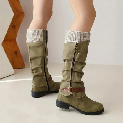 Botas Altas Con Tacón Bajo Para Mujer | Ideal Para Otoño E Invierno