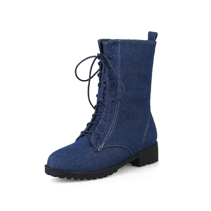 Botines Con Cordones Y Tacón Bajo Para Mujer | Ideal Para Uso Diario Y Trabajo
