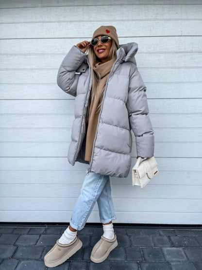 Chaqueta De Invierno Larga Con Capucha Para Mujer | Ideal Para Uso Diario En Invierno