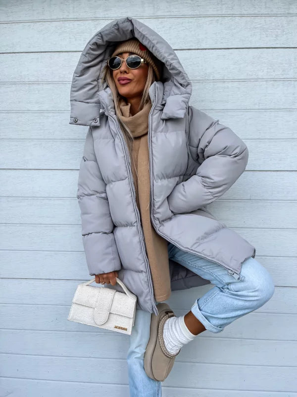 Chaqueta De Invierno Larga Con Capucha Para Mujer | Ideal Para Uso Diario En Invierno