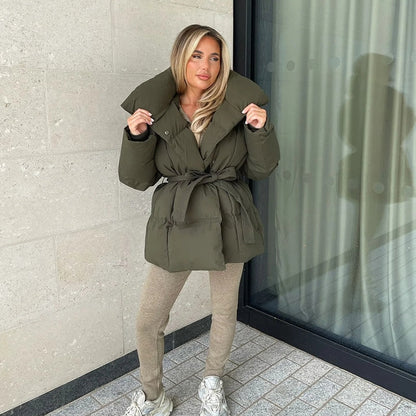 Abrigo de Invierno con Cierre Frontal y Largo Medio para Mujer | Ideal para Uso Diario en Temporadas Frías