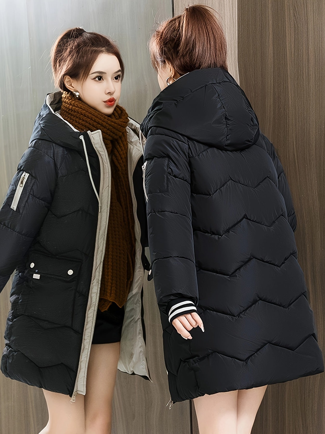 Chaqueta Con Cremallera, Capucha y Detalles En Contraste Para Mujer | Ideal Para Primavera y Otoño