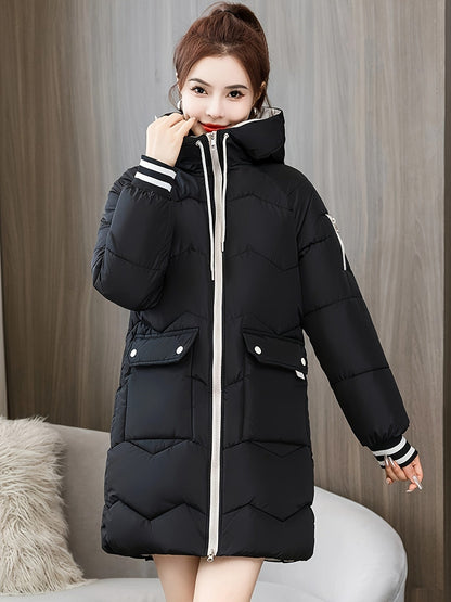 Chaqueta Con Cremallera, Capucha y Detalles En Contraste Para Mujer | Ideal Para Primavera y Otoño