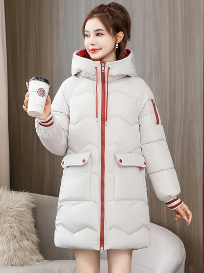Chaqueta Con Cremallera, Capucha y Detalles En Contraste Para Mujer | Ideal Para Primavera y Otoño