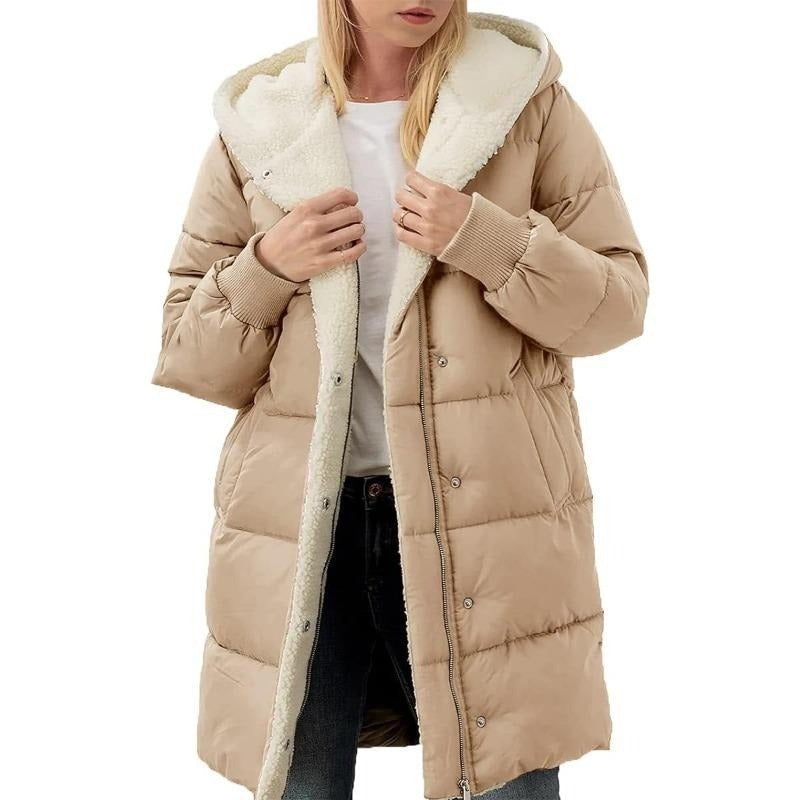 Chaqueta Reversible Con Capucha Para Mujer | Ideal Para Uso Diario En Invierno