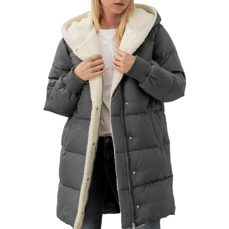 Chaqueta Reversible Con Capucha Para Mujer | Ideal Para Uso Diario En Invierno