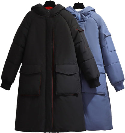 Abrigo Largo Acolchado Con Capucha Para Mujer En Tallas Grandes | Ideal Para Invierno