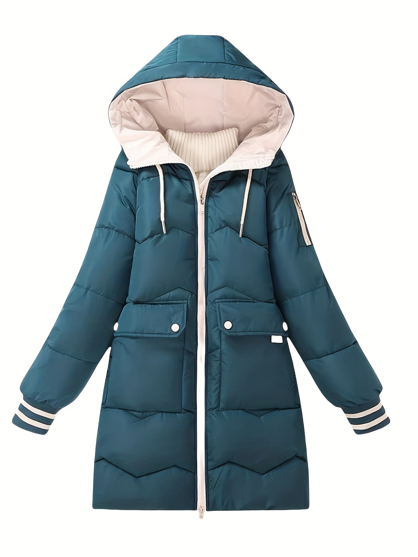 Chaqueta Con Cremallera y Bolsillos De Solapa Para Mujer | Ideal Para Otoño e Invierno