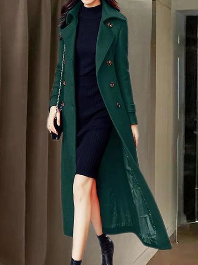 Abrigo Largo con Cinturón Ajustable y Cuello de Solapa para Mujer | Ideal para Invierno
