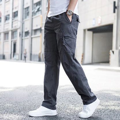 Pantalón De Corte Recto Con Bolsillos Múltiples Para Hombre | Ideal Para Uso Diario