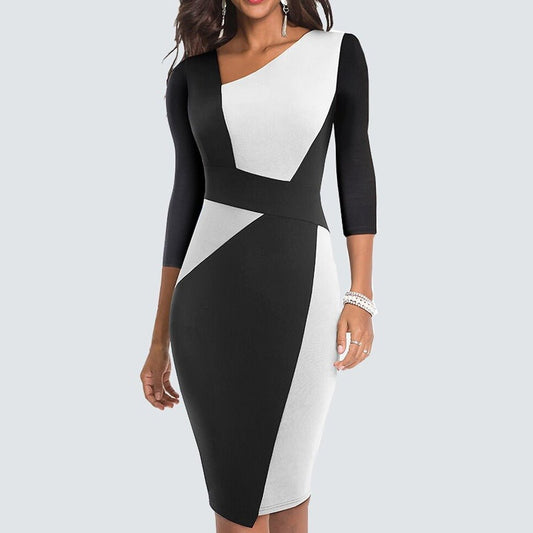 Vestido Lápiz con Estampado Patchwork Para Mujer | Ideal Para Eventos Profesionales y Salidas Sociales