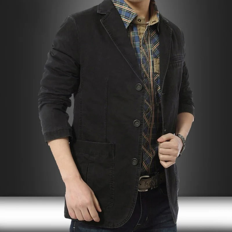 Blazer Ajustado Con Solapa Y Botones Para Hombre | Ideal Para Uso Diario Y Profesional