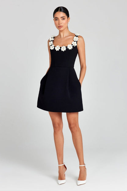 Vestido Mini Con Estampado Floral Y Escote Cuadrado Para Mujer | Ideal Para Eventos Y Salidas Nocturnas