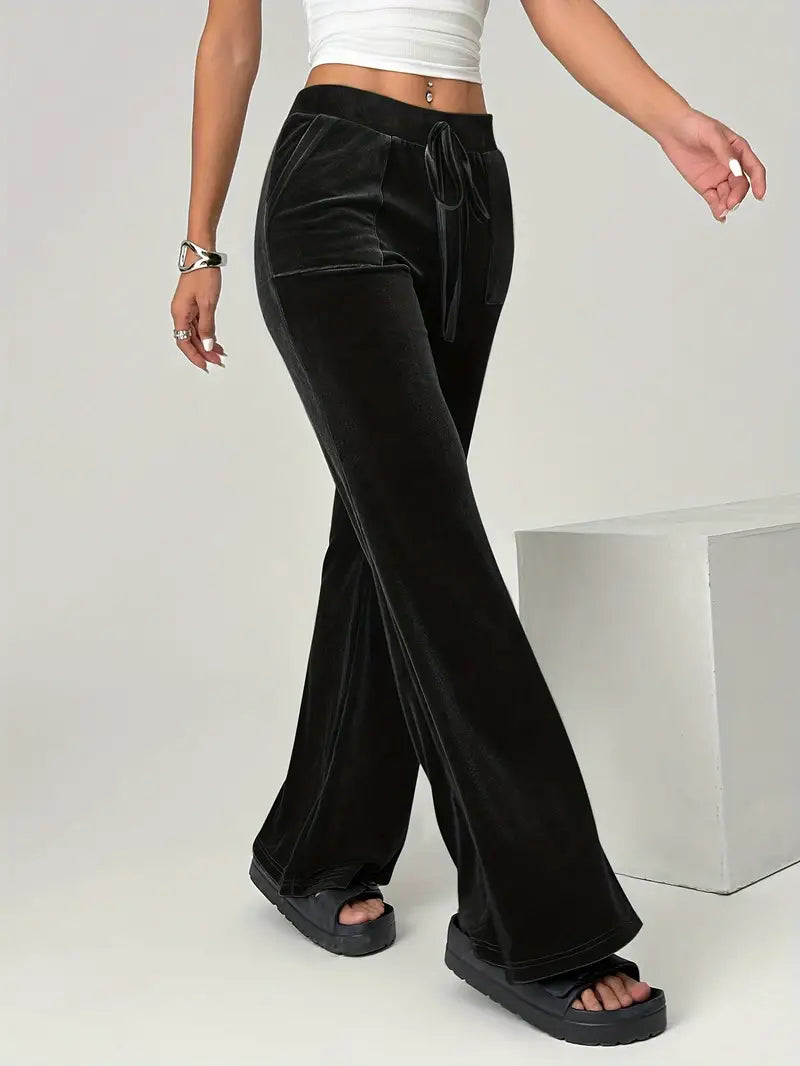 Pantalón De Talle Alto Con Corte Evasado Para Mujer | Ideal Para Oficina O Uso Diario