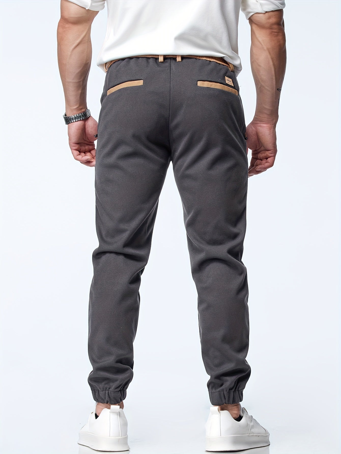 Pantalón con Cintura Elástica y Tobillos Ajustados para Hombre | Ideal para Uso Diario e Informal
