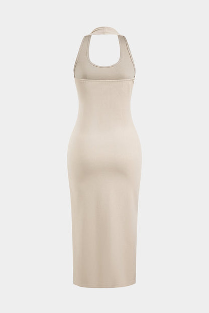 Conjunto Lounge De Dos Piezas Con Sudadera Con Capucha Y Vestido Midi Sin Mangas Para Mujer | Ideal Para Uso Diario