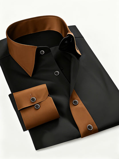 Camisa de Manga Larga con Cierre de Botones para Hombre | Ideal para Uso Diario y Todas las Estaciones