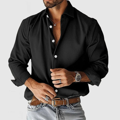Camisa Con Cierre De Botones Y Corte Ajustado Para Hombres | Ideal Para Uso Profesional O Diario