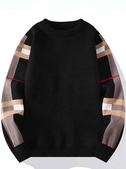 Jersey De Manga Larga Con Rayas En Las Mangas Para Hombres | Ideal Para Uso Diario Y Entornos Informales