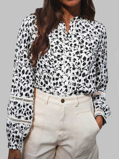 Blusa Con Motivo Floral Y Cierre De Botones Para Mujer | Ideal Para Uso Diario Y Salidas