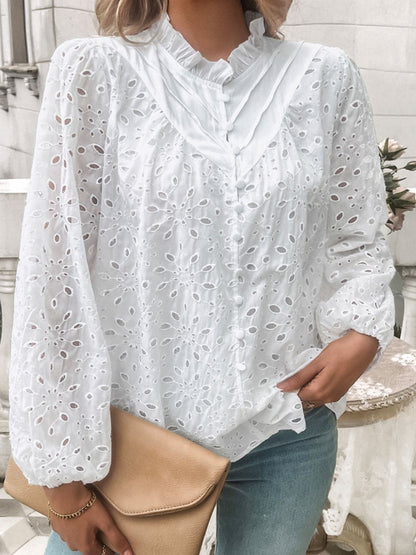 Blusa Con Cuello Redondo Y Volantes Para Mujer | Ideal Para Uso Diario U Ocasiones Formales