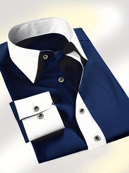 Camisa de Manga Larga con Cierre de Botones para Hombre | Ideal para Uso Diario y Todas las Estaciones