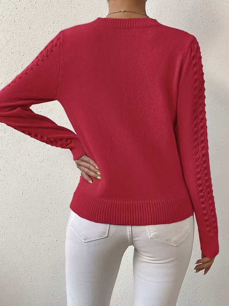 Jersey De Manga Larga Con Detalles De Encaje Para Mujer | Ideal Para Uso Diario Y Superposición