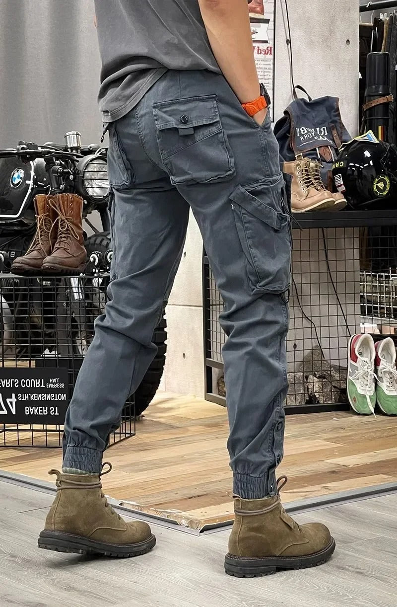 Pantalón Cargo con Cintura Elástica y Múltiples Bolsillos para Hombre | Ideal para Uso Diario