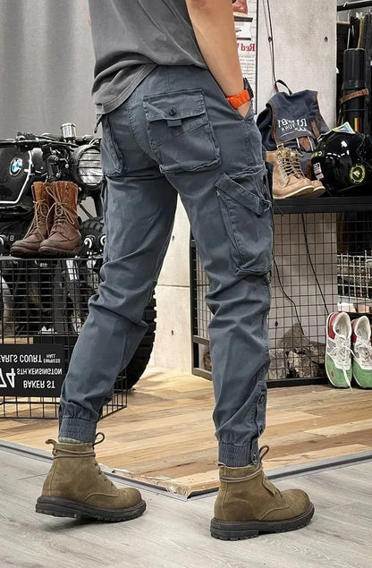 Pantalón Cargo con Cintura Elástica y Múltiples Bolsillos para Hombre | Ideal para Uso Diario