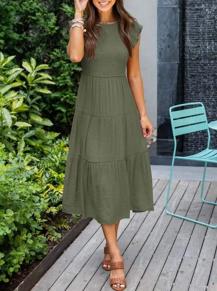 Vestido Midi Con Diseño Versátil Para Mujer | Ideal Para Uso Diario Y Ocasiones