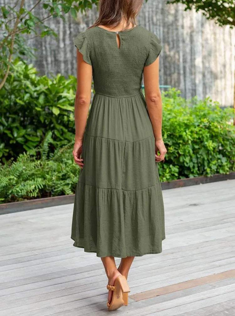 Vestido Midi Con Diseño Versátil Para Mujer | Ideal Para Uso Diario Y Ocasiones