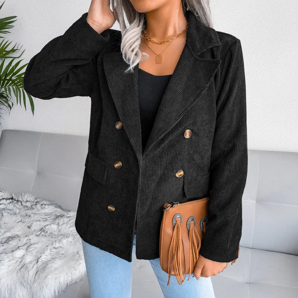 Blazer De Manga Larga Con Corte Estructurado Y Solapa Para Mujer | Ideal Para Uso Diario O Profesional